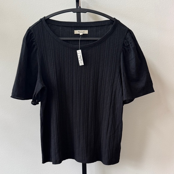 Madewell Tops - Madewell Black Short Sleeve Ribbed Top
